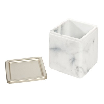 Dakota Bath Canister White - iDESIGN