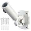 Yescom Adjustable Flag Pole Holder Wall Mounted Bracket Aluminum 180 Degree 1" Diameter White - 2 of 4