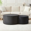 KWPZQEB Nesting Coffee Table Set of 2, Upholstered Round Ottoman, Modern End Table Side Tables for Living Room, Bedroom, No Assembly - 2 of 4