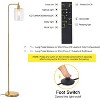 Industrial Floor Lamp with Glass Shade, Tall Standing Lamp with LED Bulbs & Adjustable Color Temperature for Living Room, Bedroom, Office - 2 of 4
