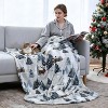 Lomsoe Christmas Throw Blanket Holiday Christmas Tree Reindeer Snowflakes Blanket Winter Soft Blanket for Couch Sofa Bed Christmas Gift. - 3 of 4