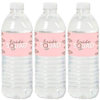 Big Dot of Happiness Bride Squad - Rose Gold Bridal Shower or Bachelorette Party Water Bottle Sticker Labels - Set of 20