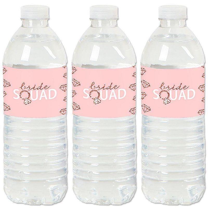 Big Dot of Happiness Bride Squad - Rose Gold Bridal Shower or Bachelorette Party Water Bottle Sticker Labels - Set of 20, 1 of 6
