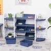 Qaba Kids Toy Storage Organizer Book Shelf with 3 Separate Shelving Sections, 7 Shelves, & 6 Removeable Bins, Blue - 2 of 4