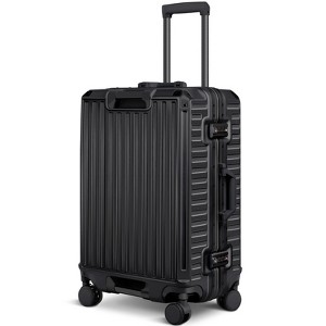 SUGIFT Carry-On Luggage Aluminum Frame Suitcase with Spinner Wheels TSA Lock Cup Holder 20" 24" 28" - 1 of 4