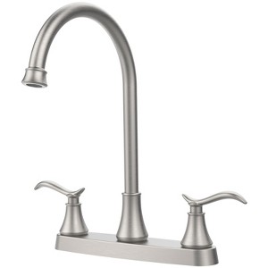 DOMETOUR Single Handle High Arc Brushed Nickel Pull Out Kitchen Faucet,Single Level Stainless Steel Kitchen Sink Faucets with Pull Down Sprayer - 1 of 4