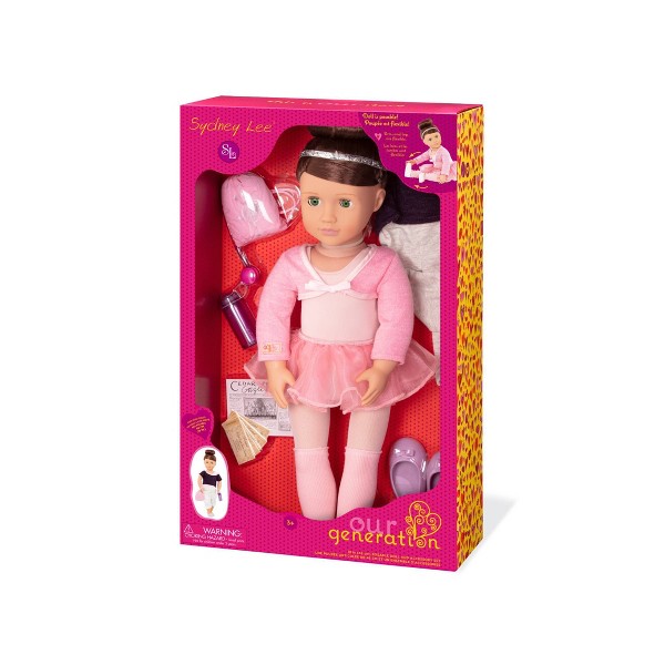 Nuestra Generación Sydney Lee con Libro de Cuentos y Conjunto Muñeca de Ballet de 18" 7
