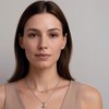 Anna-Kaci Layered Necklace Set with Minimalist Bead Charm and Sculpted Crescent Moon Pendant for a Delicate Refined Everyday Statement - 3 of 4