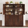 70 Inch Tall Kitchen Pantry Cabinet, Freestanding Storage Cabinet with 4 Doors and Adjustable Shelves, Utility Hutch Cupboard - 2 of 4