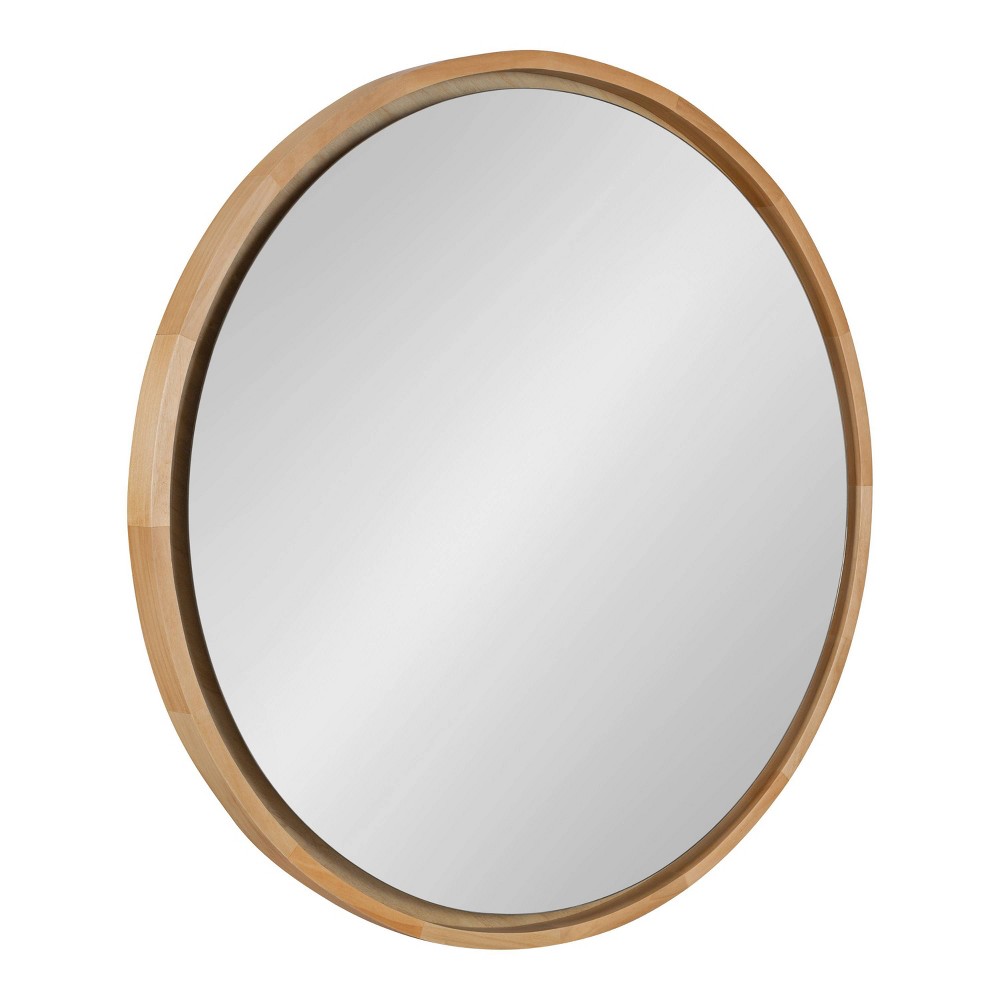 Photos - Wall Mirror 30" Evans Round  Natural - Kate & Laurel All Things Decor