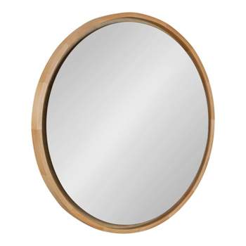 30" Evans Round Wall Mirror Natural - Kate & Laurel All Things Decor