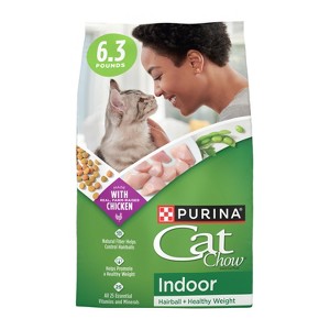 Purina Cat Chow Indoor Healthy Weight & Hairball Control Chicken Flavor Dry Cat Food - 1 of 4
