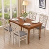 VECELO Rustic Wooden Dining Chairs, Rubber Wood Kitchen Chairs with Padded Seat & Elegant Hollowed Backrest, Gray - 3 of 4