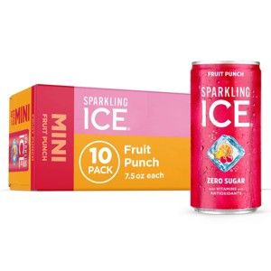 Sparkling ICE Fruit Punch Sparkling Water - 10pk/7.5 fl oz Mini Cans - 1 of 4