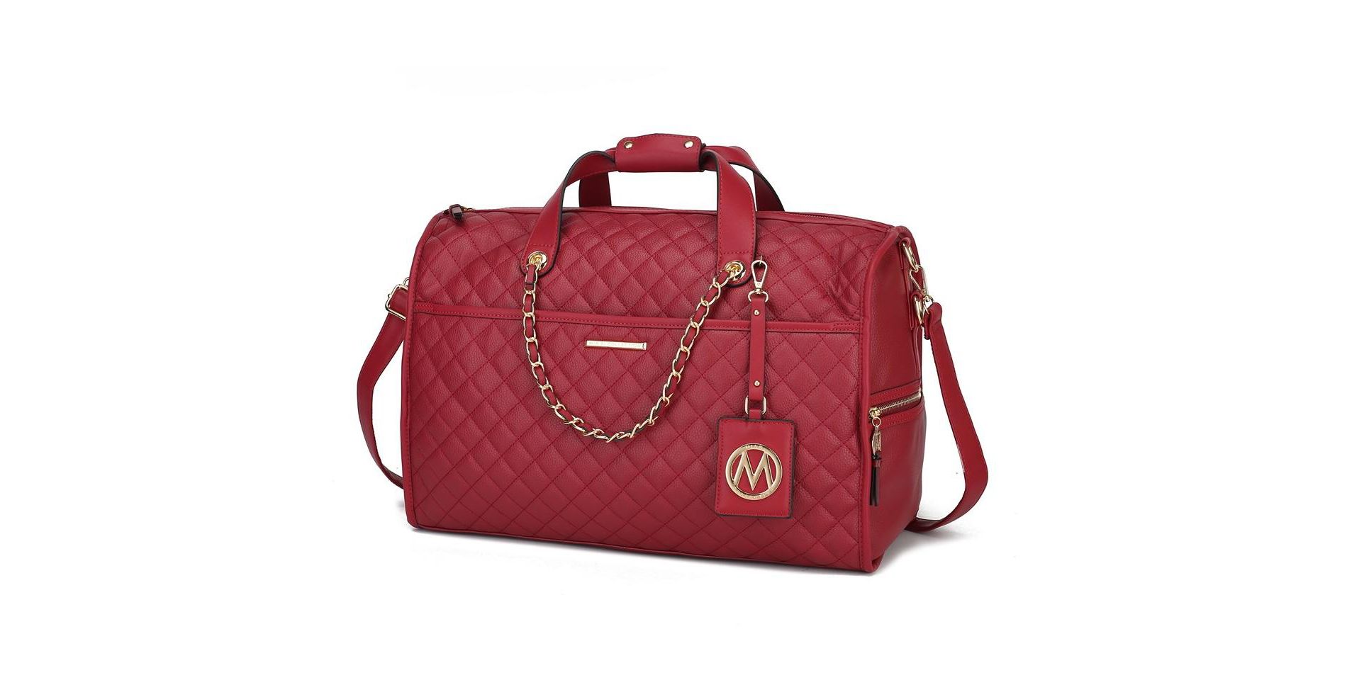MKF Collection Lexie Vegan Leather Women’s Duffle by Mia K- Red