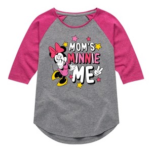 Girls' - Disney - Moms Minnie Me Shirt Tail Raglan Graphic T-shirt - 1 of 3