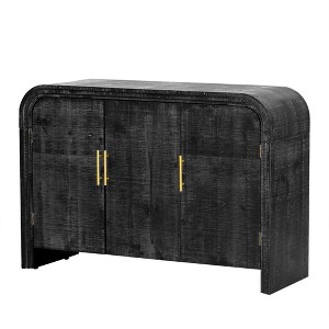 Sideboard Cabinet Retro Minimalist Curved Sideboard With Gold Handles And Adjustable Dividers Sideboard Buffet Cabinet With Storage - 1 of 4