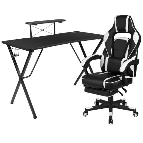 Blackarc Zulu Gaming Desk And Chair Set, Ergonomic Gaming Chair With Usb  Massage, Slide-out Footrest, And Detachable Headrest Pillow : Target