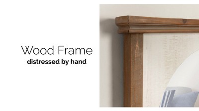 Rustic Brown and White Arched Wood Vanity Mirror