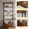 Industrial 6-Tier Bookshelf with Storage Drawers - Wood & Metal Bookcase for Living Room, Bedroom, or Home Office - 3 of 4