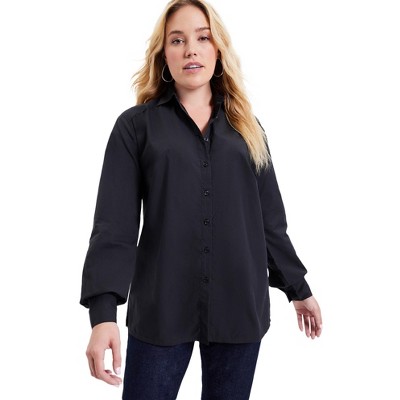 June + Vie By Roaman's Women's Plus Size Poplin La Vie Tunic - 26/28 ...