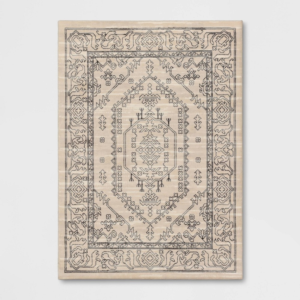 5'x7' Plush Persian Style Area Rug Cream - Threshold™