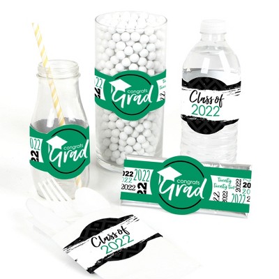 Big Dot of Happiness Green Grad - Best is Yet to Come - DIY Party Supplies - Green 2022 Graduation Party DIY Wrapper Favors & Decorations - Set of 15