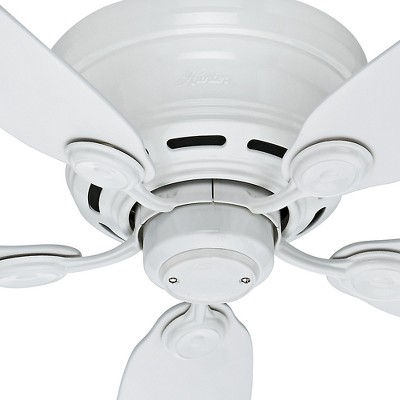 Sleek 42" White and Light Wood Low Profile Indoor Ceiling Fan