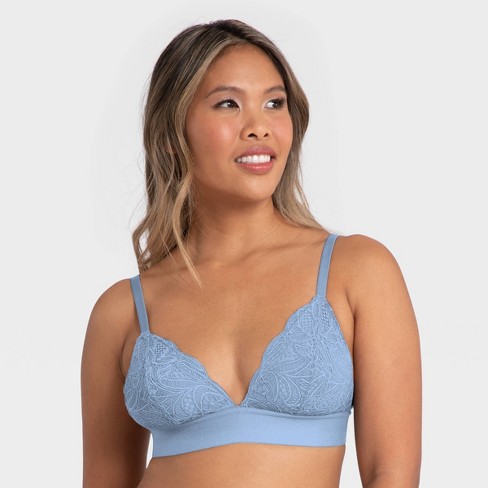 All.you.lively Women's Longline Lace Bralette - Vintage Indigo L : Target