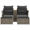 vidaXL Garden Sofa Grey PE rattan 2-Seater Adjustable Feet Garden Sofa - 4 of 4