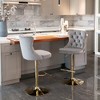 Lyngins Modern 2-Piece Adjustable Height Counter Height Bar Stool, Velvet Swivel Counter Stools, Upholstered Bar Stools with Black Base for Kitchen - 4 of 4