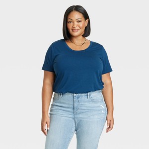 Women's Short Sleeve Relaxed Scoop Neck T-Shirt - Ava & Viv™ - 1 of 3