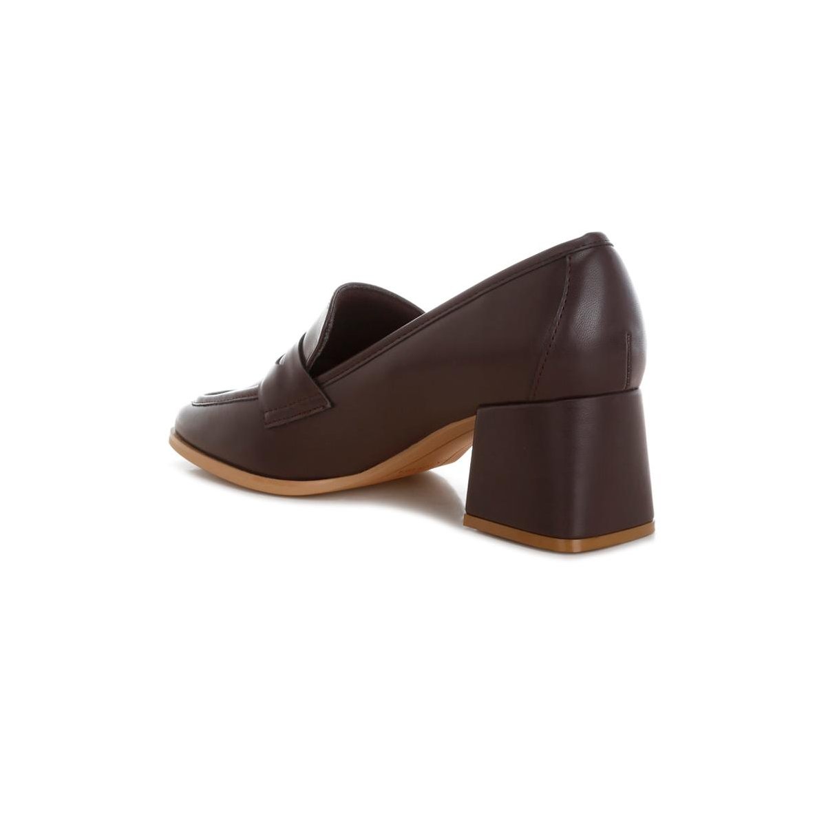 Женские туфли London Rag Womens Sutapa Penny Strap Flared Block Heel Loafers 6 — фото 3
