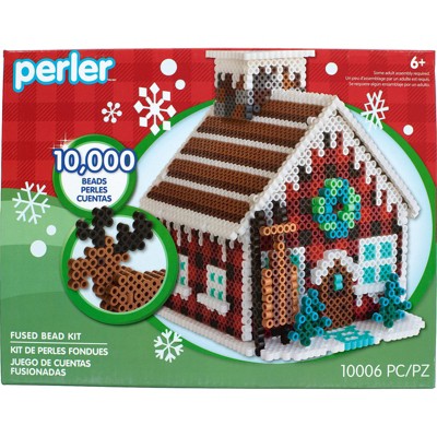 Perler Fused Bead Kit-3D Winter Lodge Gingerbread