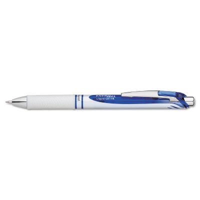 Pentel EnerGel RTX Retractable Liquid Gel Pen .7mm White/Blue Barrel Blue Ink BL77PWC