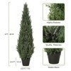 Whizmax 3/4/5FT Artificial Cedar Outdoor Artificial Shrub UV Resistant Foliage Potted Interior Porch Plants Artificial Outdoor Trimmed Topiary Trees - 3 of 4