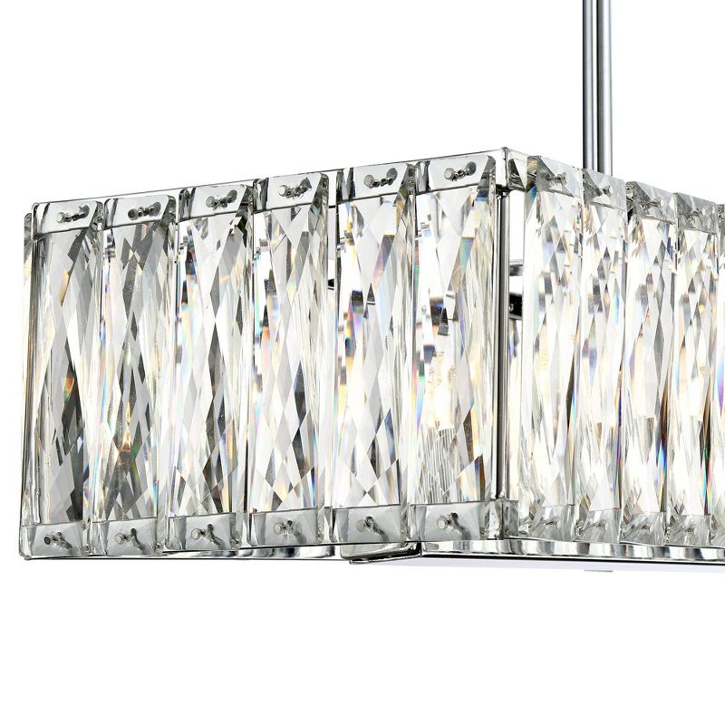 Possini Euro Design Sera Chrome Silver Linear Pendant Chandelier 33 1/2" Wide Modern Clear Crystal 5-Light Fixture for Dining Room Kitchen Island Home, 3 of 9