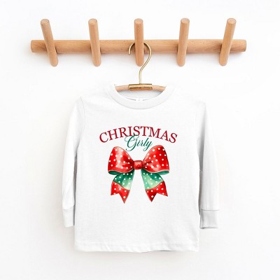 The Juniper Shop Coquette Christmas Girly Toddler Long Sleeve Tee