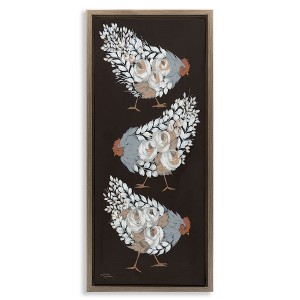 Stupell Industries Abstract Floral Body Hens Floating Frame Canvas Art - 1 of 4