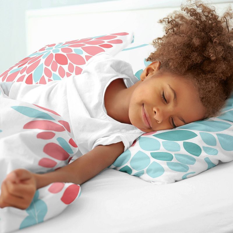 4pc Emma Twin Kids&#39; Comforter Bedding Set Coral and Turquoise - Sweet Jojo Designs, 4 of 7