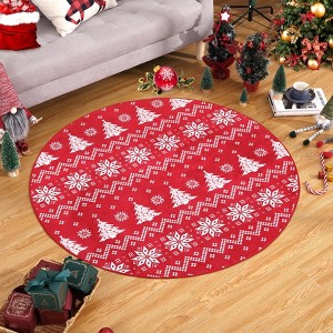 Coucheta Christmas Tree Doormat & Area Rug, Washable Low Pile Non-Slip Carpet, Holiday Mat for Entryway, Bedroom, Living Room & Indoor Festive Decor - 1 of 4