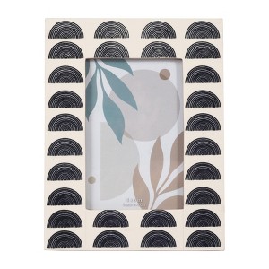 Sagebrook Home 4" x 6" Decorative Photo Frame - Contemporary Resin Ivory and Black Arch Design Picture Frame - Home - 1 of 4