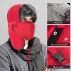 Mysuntown Unisex Winter Trooper Trapper Hat Ushanka Ear Flap Chin Strap and Windproof Mask,Red,22-24 Inches ,One Size Fits All - 4 of 4