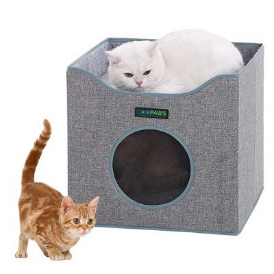 JESPET & GOOPAWS: Foldable Cat Condo - Smoke Grey - Cube House