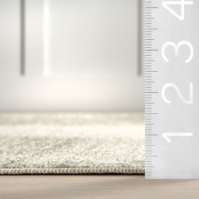 Sage Green Solid Synthetic Washable 4' x 6' Area Rug