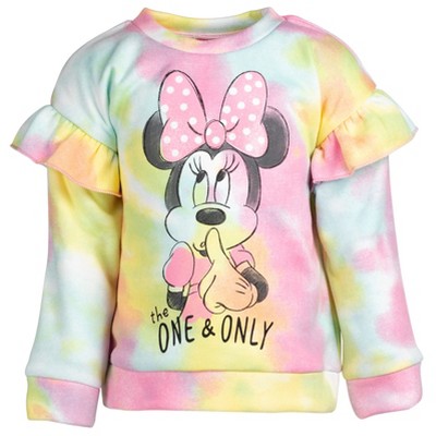Disney Minnie Mouse Little Girls Fleece Sweatshirt Tie Dye 6-6X