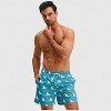 Anna-Kaci Men's Sailboat Print Swim Trunks with Adjustable Drawstring Waistband and Side Pockets - 3 of 4