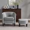 Syemin Velvet Accent Chair Set of 2, One Chair, One Ottoman, Modern Bucket Chair Armchair Living Room, Bedroom, Black, 27"*24.6"*24.8" Gray, - 2 of 4