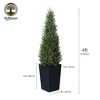 DR.Planzen 2 Sets 4-5FT Artificial Cedar Tree with 16" Plastic Planter (3 Colors) - Faux Indoor/Outdoor Floor Plants Tall House Plant? - 3 of 4