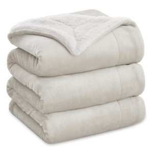 Bedsure Faux Wool Blanket–Solid Color Throw, Ultra Soft and Warm Reversible Blanket for Bed or Couch - 1 of 4
